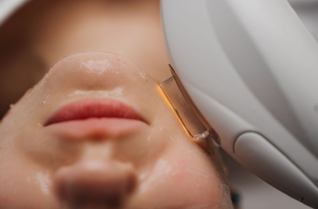 a person using IPL treatments for their skin concerns.